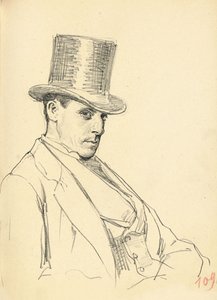 Ülő férfi cilinderes, c. 1872-1875 alkotó: Ilya Efimovich Repin