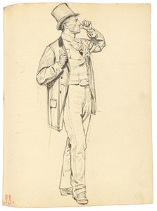 Tanulmány az "Egy párizsi kávézóhoz": Álló ember felemelt karral, c. 1872-1875 alkotó: Ilya Efimovich Repin