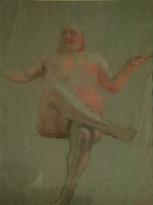 Tanulmány a Get Thee számára tehát, Sátán!, 1890-es évek alkotó: Ilya Efimovich Repin