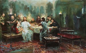 Az utolsó vacsora Repintől, Ilja Jefimovics (1844-1930) alkotó: Ilya Efimovich Repin