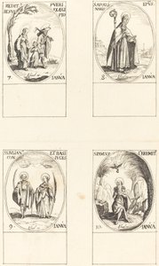 Visszatérés Egyiptomból; St. Apollinaire; Szent Julián és Bazilissa; Remete Szent Pál alkotó: Imitator of Jacques Callot