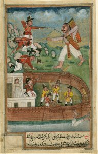 Indiai démonok támadják az európai csapatok által védett erődöt, kb. 1790