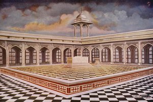 Agra: Akbar sírja a márványépületekkel (színes fotó) alkotó: Indian photographer