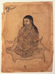 Egy dervis, szemlélődésben ülve, 1650 körül (átlátszatlan wc és arany papíron) alkotó: Indian School