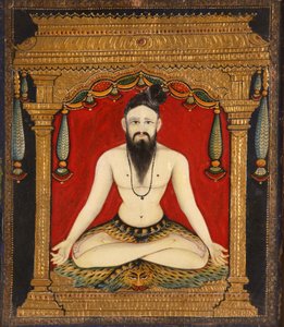 A sadhu (ragasztó, festék és arany) alkotó: Indian School