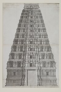 Egy tizenkét emeletes gopuram alkotó: Indian School