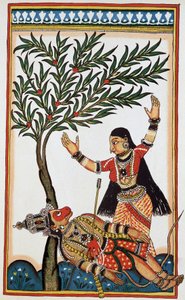 Balit megölte egy nyíl, mellette Tara a felesége, litho tizennyolcadik. alkotó: Indian School