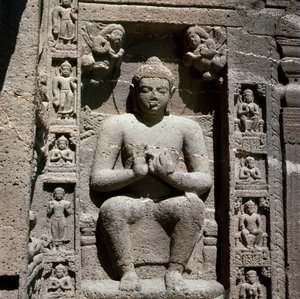Buddha, faragott szobor a 19-es barlangban alkotó: Indian School
