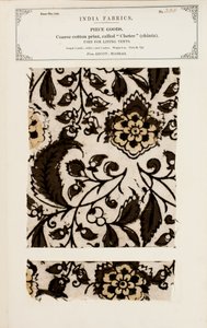 Durva pamutminta chetee (chintz) mintával a madrasi Arcottól, az Indiai Textilgyártók Gyűjteményéből, John Forbes Watsontól, 1866-ban alkotó: Indian School