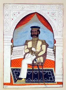 Dhunkal Singh ezredes, A pandzsábi királyság, uralkodói és főnökei, II. kötet, 30 akvarell tanulmányból álló kötet egy azonosítatlan indiai művésztől, 1840 körül (wc papíron)d alkotó: Indian School