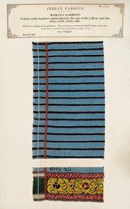 Fehér és sárga selyemmel hímzett pamutminta a Sylhettől, az Indiai Textilgyártók Gyűjteményéből, John Forbes Watsontól, 1866-ban alkotó: Indian School