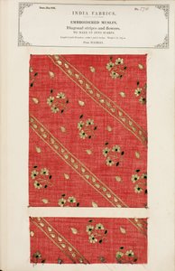 Hímzett muszlinminta Madrasból, az Indiai Textilgyártók Gyűjteményéből, John Forbes Watsontól, 1866-ban alkotó: Indian School
