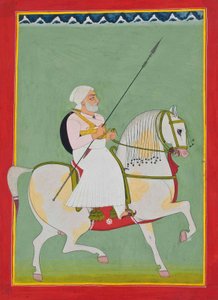 Durgadas Rathore lovas portréja, 1800 körül alkotó: Indian School