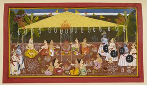 Figurák sárga lombkorona alatt alkotó: Indian School