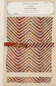 Finom pamutturbánminta a rajpootanai Jeypoorból, az Indiai Textilgyártók Gyűjteményéből, John Forbes Watsontól, 1866-ban alkotó: Indian School