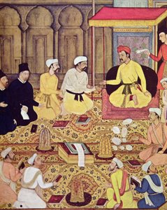 Jezsuiták egy indiai herceg udvarában (guache papíron) alkotó: Indian School