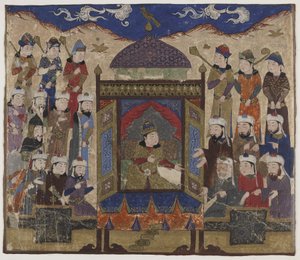 Khusraw Parviz a Takht-i Taqdison ül, 1425-50 körül alkotó: Indian School