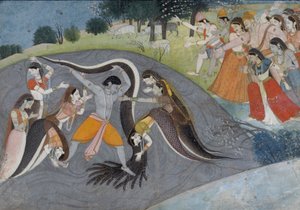 Krisna leigázza Kaliját, a kígyódémont, 1785 körül alkotó: Indian School