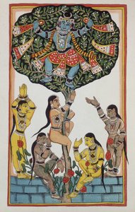Krisna és 5 istennő alkotó: Indian School