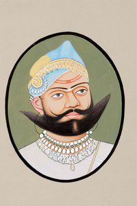 Maharadzsa Sajjan Singh miniatűr festménye 1874 alkotó: Indian School
