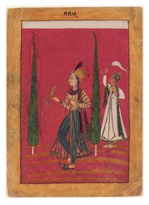 Mogul hercegnő a kertben, 1700 körül (átlátszatlan wc, arany és ezüst a papíron) alkotó: Indian School