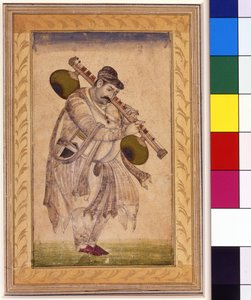 Naubat Khan, a vina játékos, 18. század alkotó: Indian School