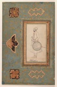 Kuka Azam Shah portréja, 1640 körül (tinta papíron) alkotó: Indian School