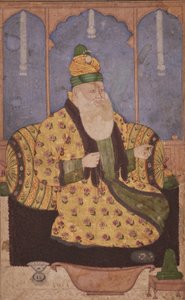 Egy szúfi sejk portréja, 1670 körül (átlátszatlan wc és arany papíron) alkotó: Indian School