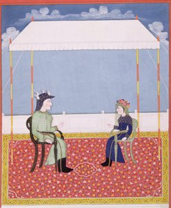 Egy angol gyarmati pár portréja alkotó: Indian School