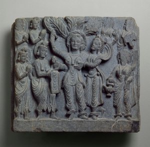 Buddha születését ábrázoló dombormű, Gandhara, valószínűleg Sikri, 2-3. század (pala) alkotó: Indian School