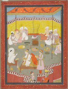 Királyi pár ételt oszt alkotó: Indian School