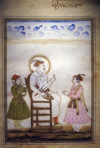 Shah Jahan kísérőkkel ült alkotó: Indian School