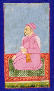 Shams Al-Umara, illusztráció egy indiai misztikusokról szóló könyvből (tinta a kártyára erősített papíron) alkotó: Indian School