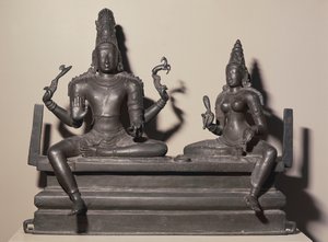 Shiva és Parvati, Chola-dinasztia, 846 körül (bronz) alkotó: Indian School
