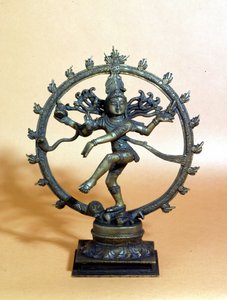 Shiva a tűz körében táncol, és összetöri a gonosz szellemét. 18. század. , Milánó alkotó: Indian School