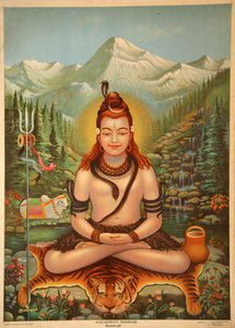 Shiva meditál alkotó: Indian School