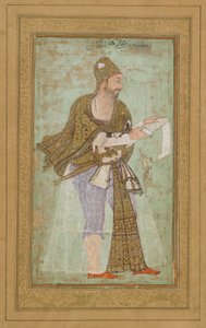 Ali Adilshah I. Bijapur szultána, Albumfólió festménnyel, 1590 körül alkotó: Indian School