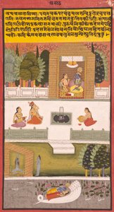 A nyolcadik hónap: Asadha, 1730 (átlátszatlan wc és arany papíron) alkotó: Indian School