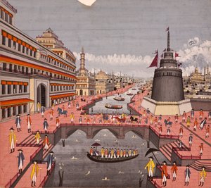 The Ghat at Jaunpur, 1780 körül (átlátszatlan wc papíron) alkotó: Indian School