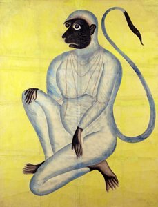 Hanuman majomisten, Kalighat, Kalkutta, 1870 körül (wc ezüsttel a papíron) alkotó: Indian School
