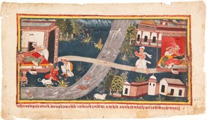 A babák cserélve vannak, 1600-25 (papíron átlátszatlan wc) alkotó: Indian School