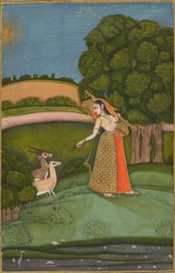 Todi Ragini, egy Ragamala sorozatból, 1755 körül (fedőszínű akvarell, arany, papír) alkotó: Indian School