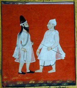 Két vándorló muszlim faqir (jangam) Religious Mendicants, Udaipur, 1810-20 körül (gouache papíron) (részlet) (lásd még: 136600) alkotó: Indian School