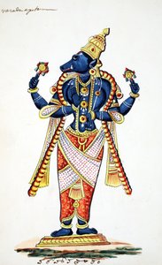 Varaha, Visnu vaddisznó avatárja (wc papíron) alkotó: Indian School