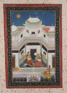 Vilaval Ragini, 1790 körül (guache papíron, arany díszítéssel) alkotó: Indian School