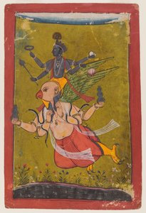 Visnu a Garudán, 1725 körül vagy korábban (wc, ezüst és arany papíron) alkotó: Indian School