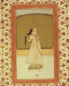 Nő keféli a haját alkotó: Indian School