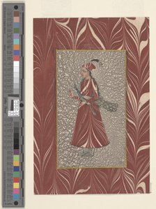 Pávát tartó nő, Bijapur, d1660 (tinta és akvarell papíron) alkotó: Indian School