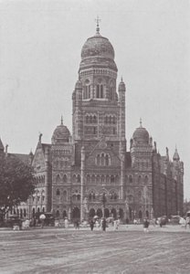 Bombay / Mumbai: A városi hivatal (fekete-fehér fotó) alkotó: Indian photographer