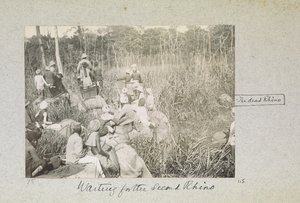 Várva a második orrszarvút, „Curzon Collection: Pillanatképek albuma, főként Lord Curzon India alkirályaként töltött idejével kapcsolatban”, 1901. április alkotó: Indian photographer